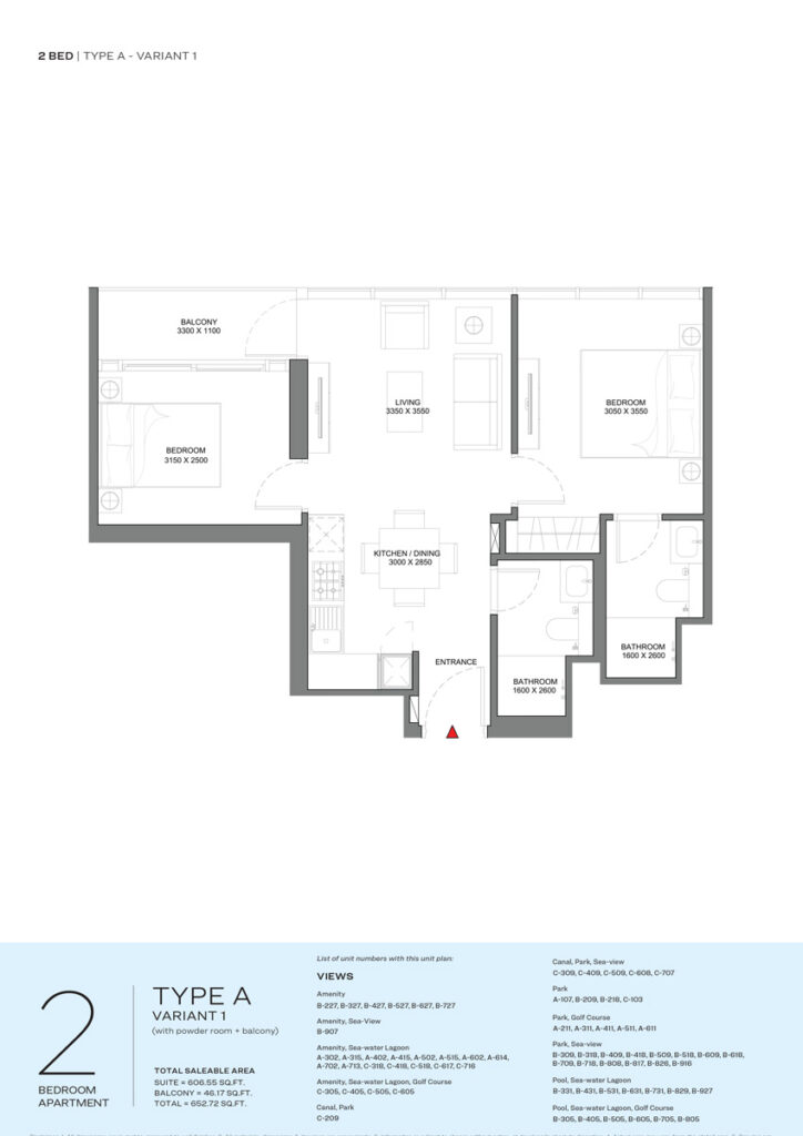 Delphine Beach Residences Floor Plan