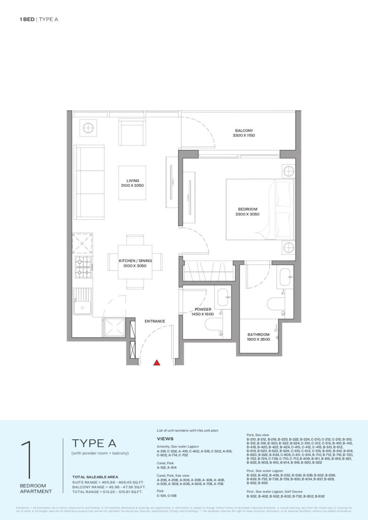 Coraline Beach Residences Floor Plan