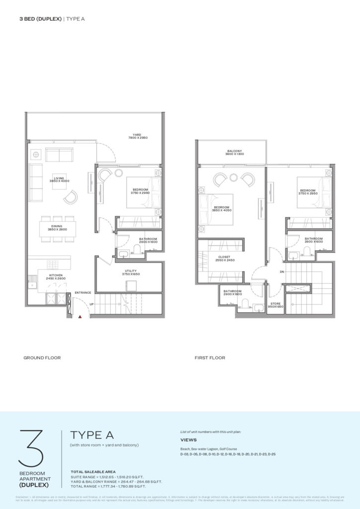 Coraline Beach Residences Floor Plan